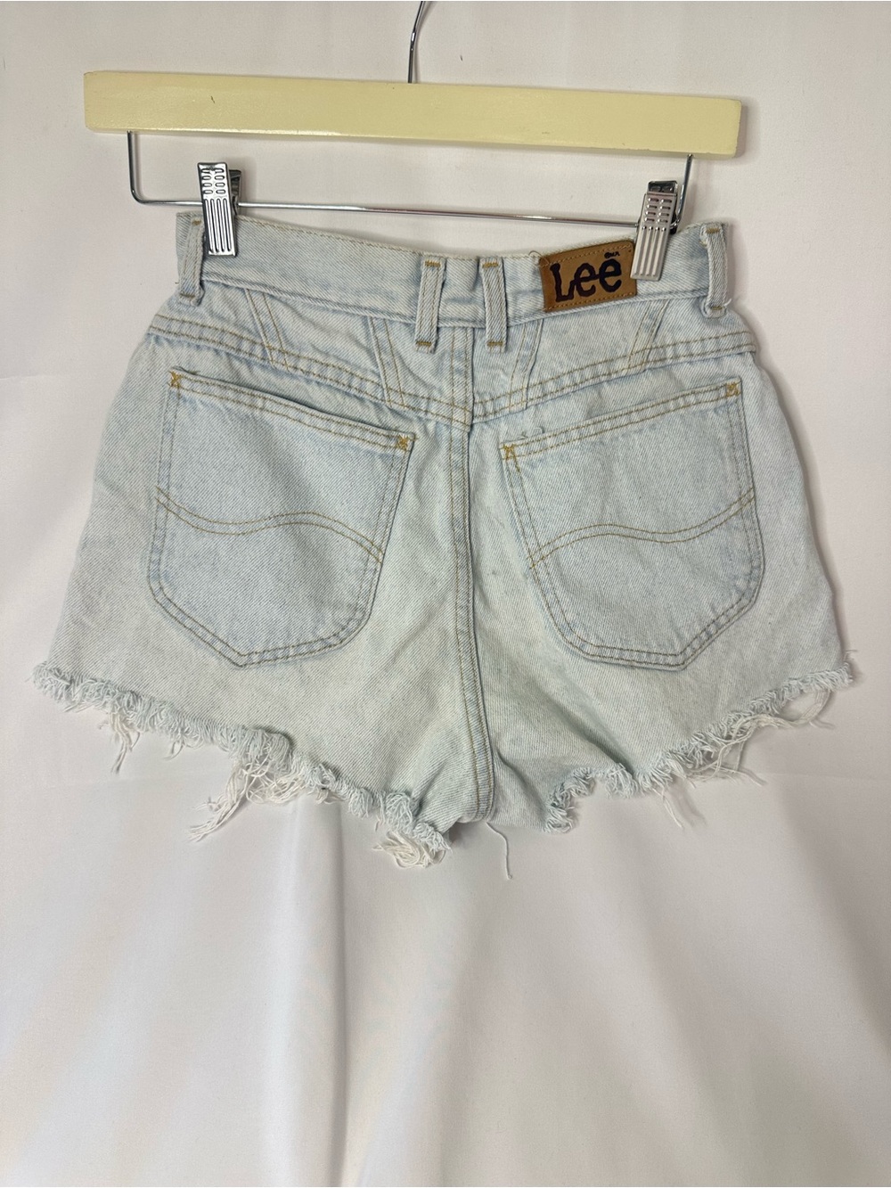 Lee Light Wash Frayed Hem Denim Shorts